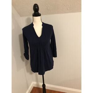 Lilly Pulitzer Women's 3/4 Sleeve Blue 100% Pima Cotton Top - Size Small